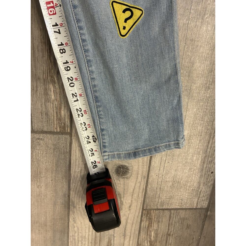 NY&Co Soho Boyfriend Jeans Size 10 Light Wash Patches Graphic Pop Art Denim - Picture 9 of 10